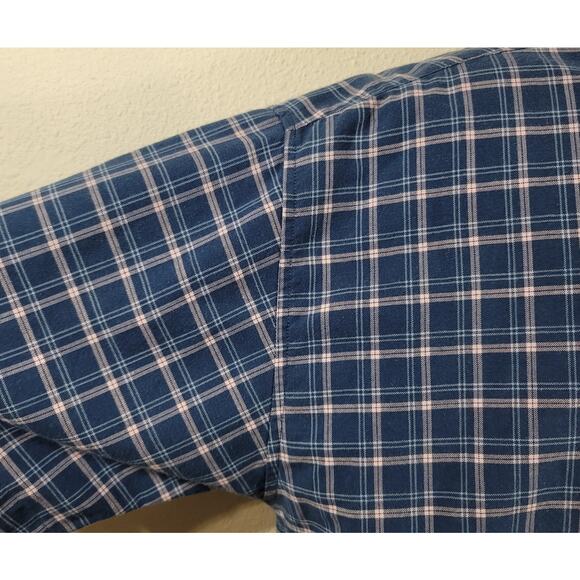 Sun River Blue Pink Plaid Button Up Collard Shirt Large Wrinkle Resistant Soft - Picture 6 of 6
